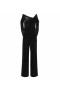Schwarzer Samt-Jumpsuit mit Cut-Outs 