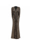 Paillettenkleid mit Raffung und Cape in Bronze-Schwarz
