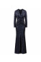 Paillettenkleid in Blau mit Raffung