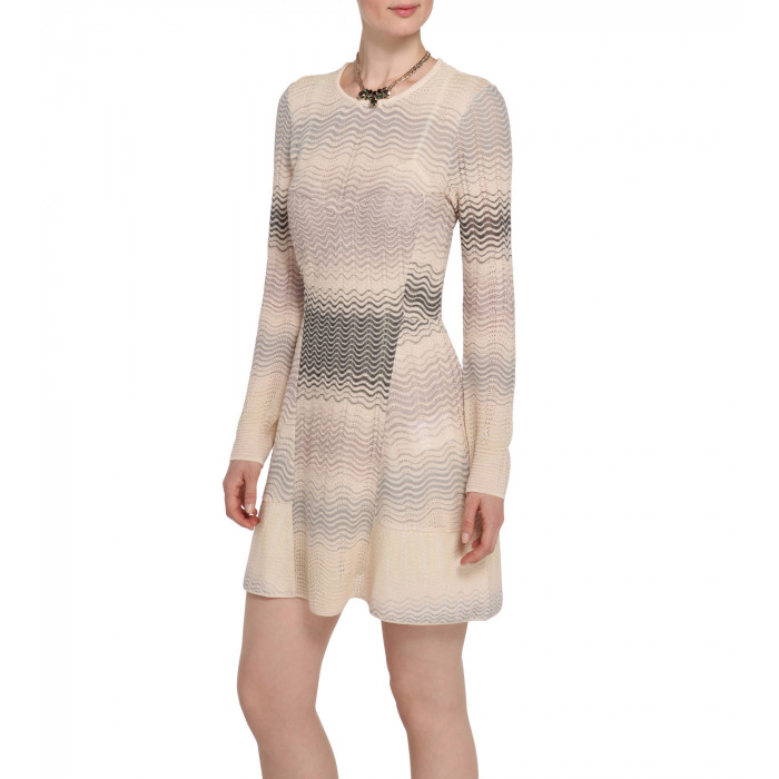 Gemustertes Häkel-Strickkleid