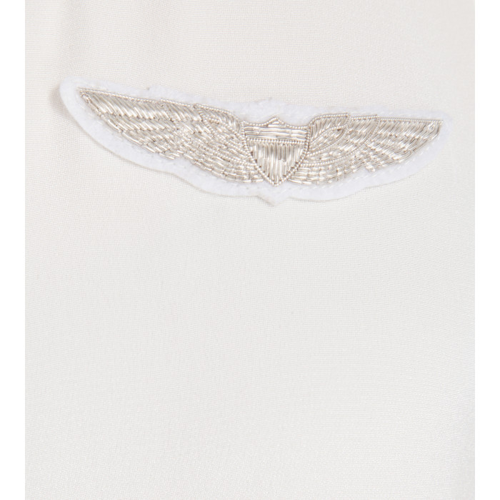 Strukturierte Lederhose in Silber 