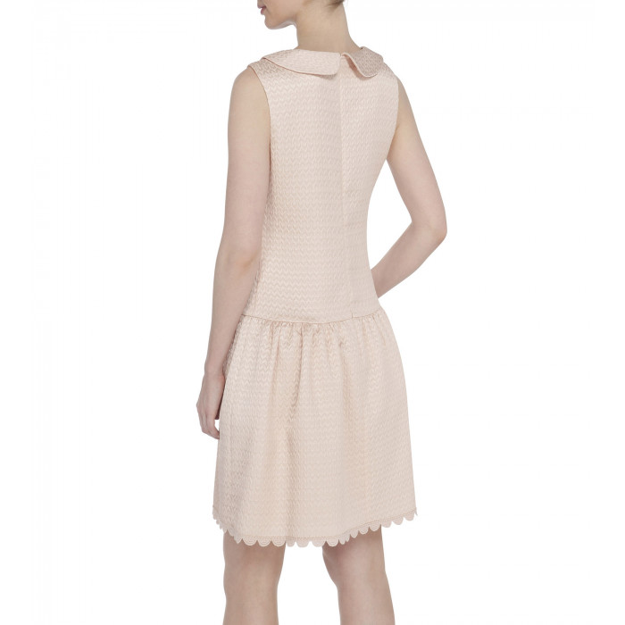 Bouclé Kleid mit besticktem Bubikragen