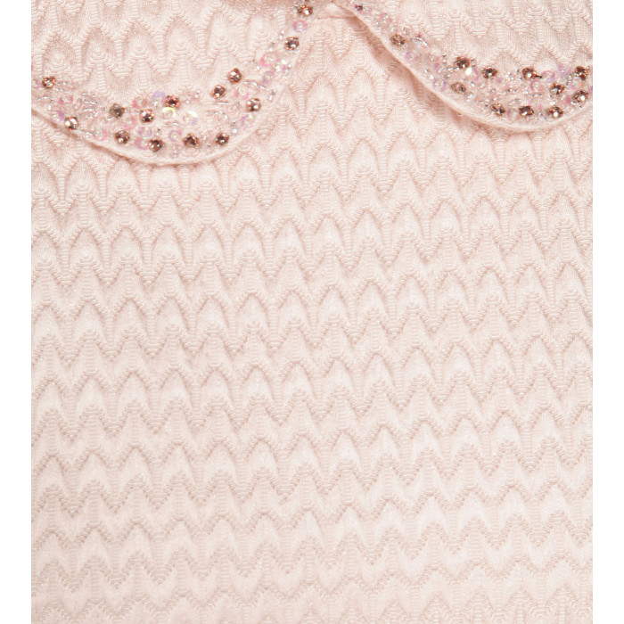 Bouclé Kleid mit besticktem Bubikragen