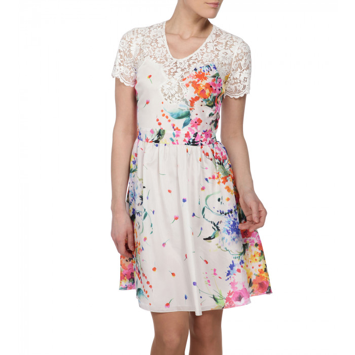 Seidenkleid mit Blumenaufdruck