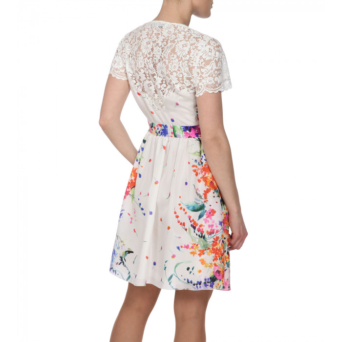 Seidenkleid mit Blumenaufdruck