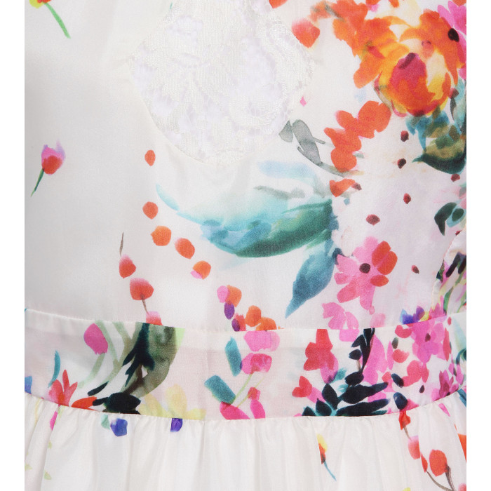 Seidenkleid mit Blumenaufdruck