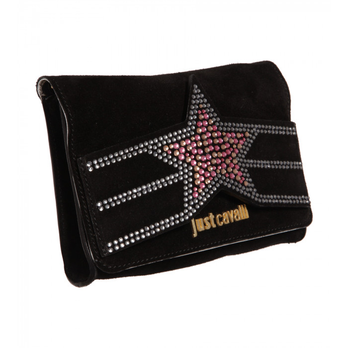 Schwarze Abendtasche mit Gliederkette