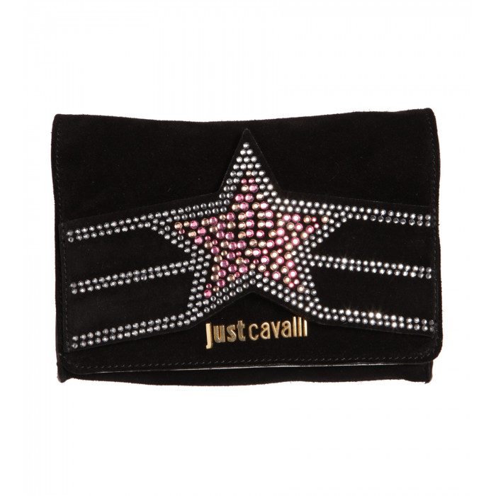 Schwarze Abendtasche mit Gliederkette