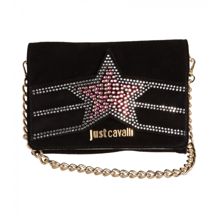 Schwarze Abendtasche mit Gliederkette