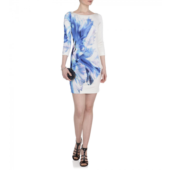 Minikleid mit Blumenmuster aus Jersey