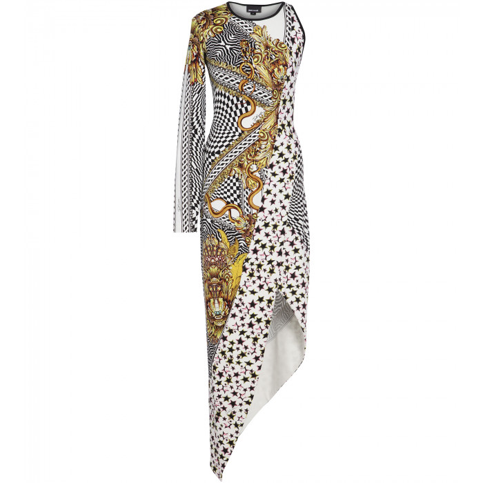 Asymmetrisches Kleid mit Muster