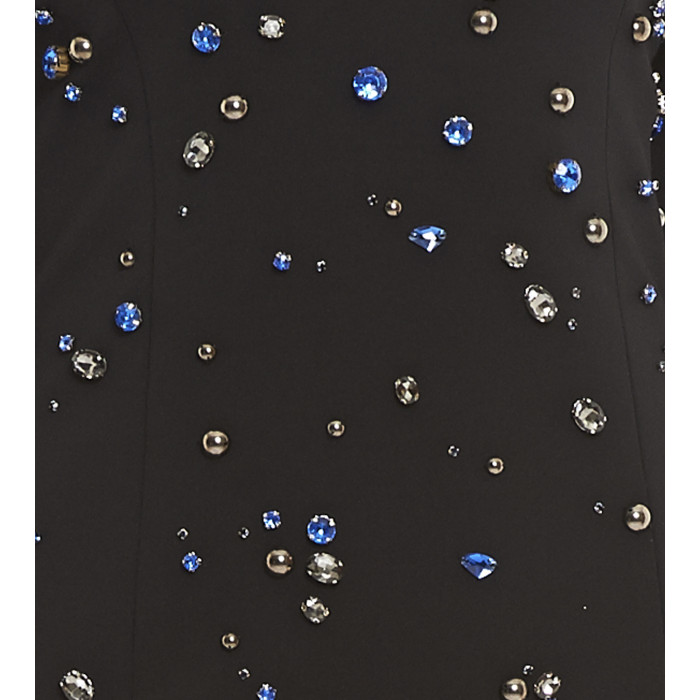 Schwarzes Minikleid mit Schmucksteinen