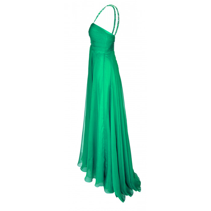 Orientalisches Maxikleid mit Stickerei in Grün 
