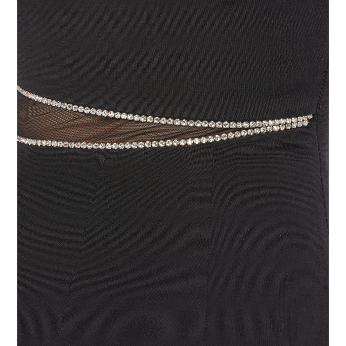 Elegante Abendrobe mit Cut-Out in Schwarz