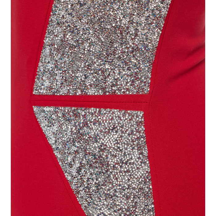 Robe mit edlen Swarovski Applikationen in Rot 
