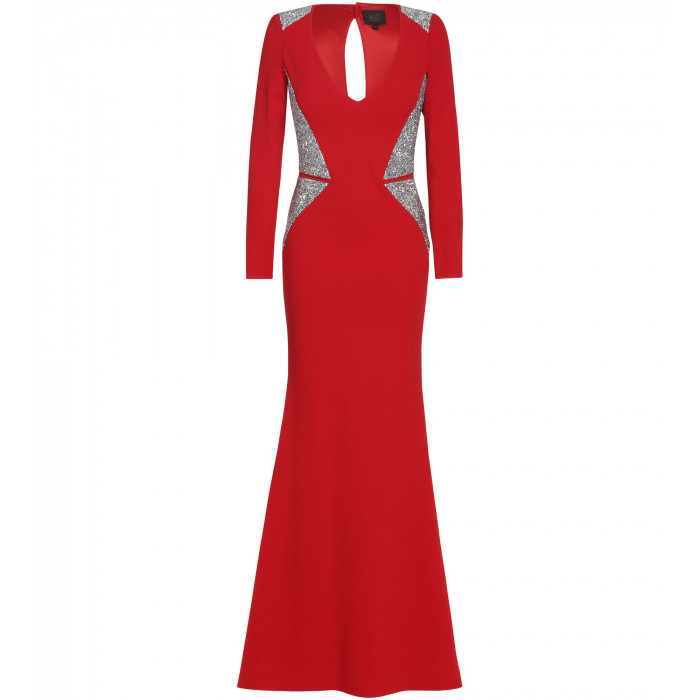 Robe mit edlen Swarovski Applikationen in Rot 