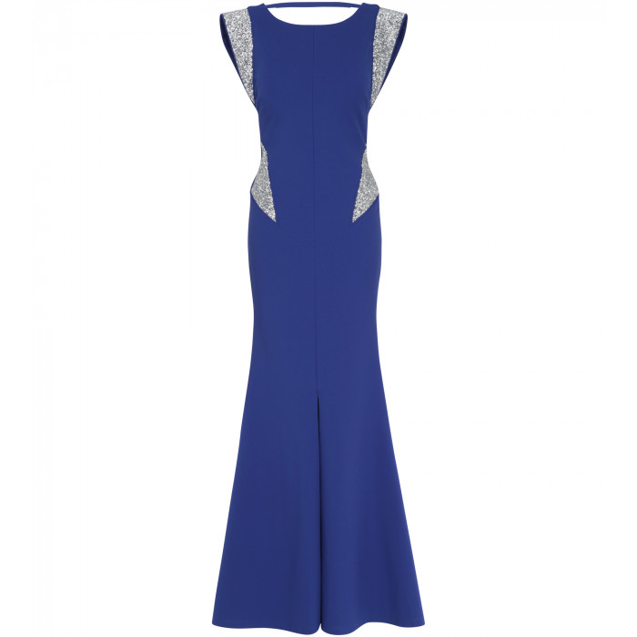  Kleid in Royalblau mit Crystal-Rocks