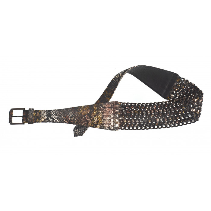 Gürtel mit Ketten in Schlangenoptik