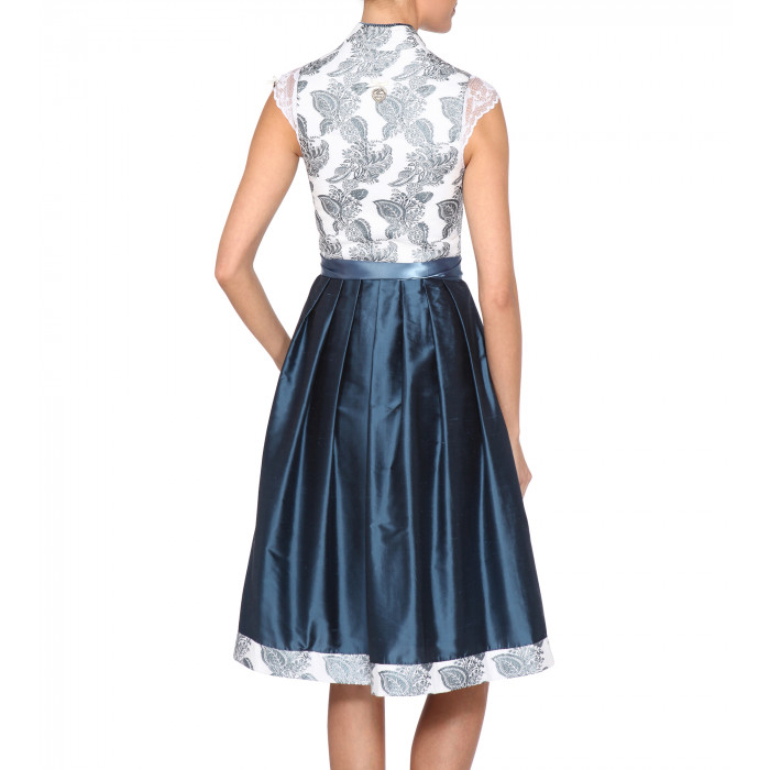 Dirndl Valentina in Blau mit Druck 