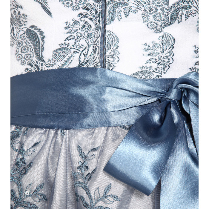 Dirndl Valentina in Blau mit Druck 