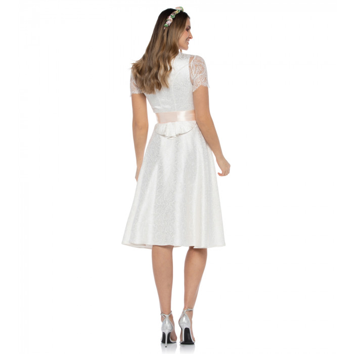 Hochzeitsdirndl Kristina in Weiss/Rosé