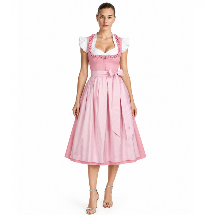 Alpenherz Dirndlbluse in Weiß mit Flügelärmeln – eleganter Freisteller