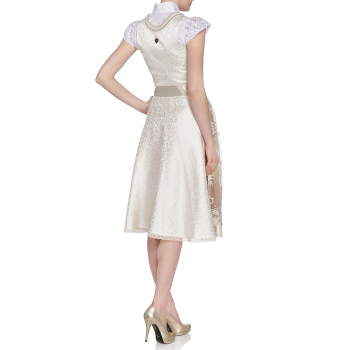 Hochzeitsdirndl Mary in Weiß/Gold