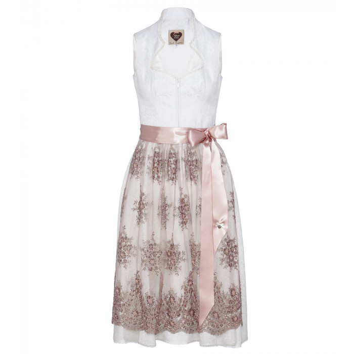 Dirndl Annabella in Weiss-Rosé