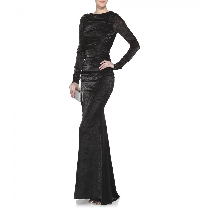 Stretch-Abendrobe aus Lucido-Seide