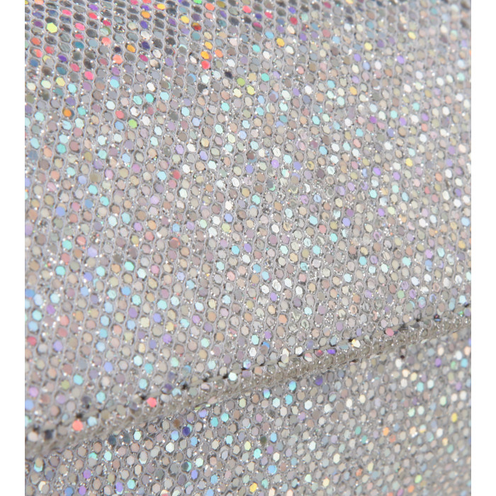 Schmale Glitzer-Clutch in Silber