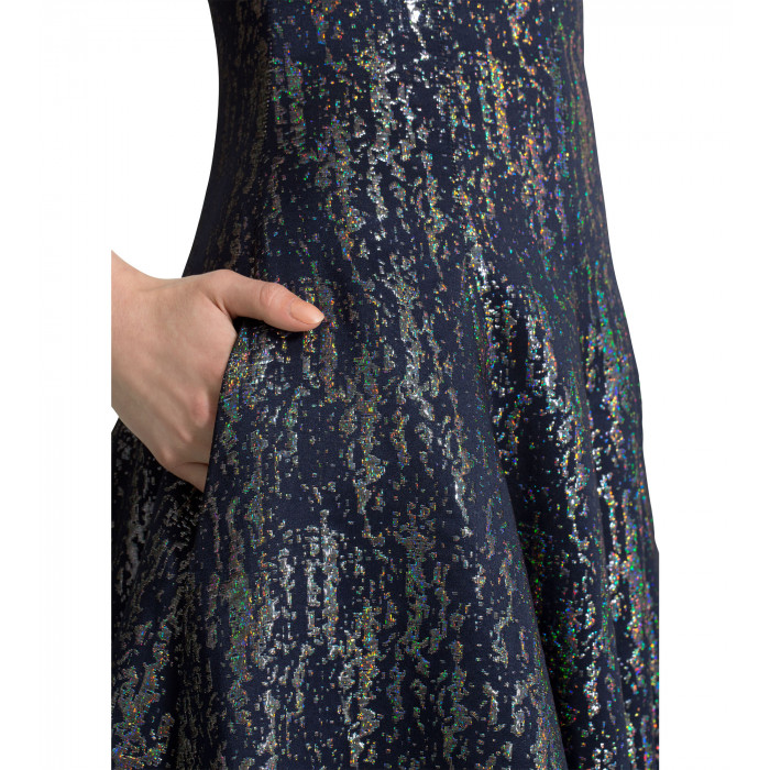 Cocktailkleid in Blau mit Glitzer-Effekt