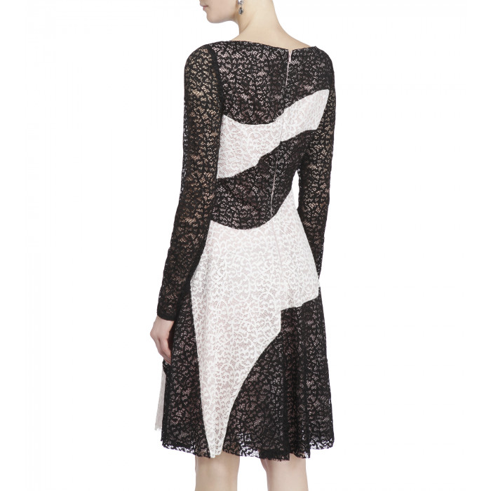Cocktailkleid aus Spitze in Schwarz-Weiss