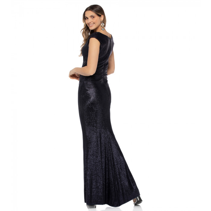 Abendkleid in schimmerndem Blau