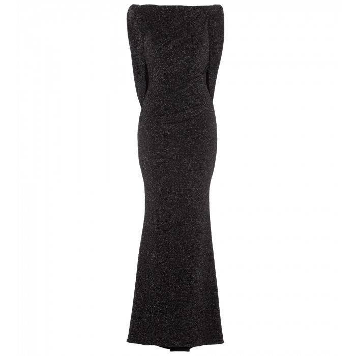 Abendkleid in Schwarz/Silber mit Cape