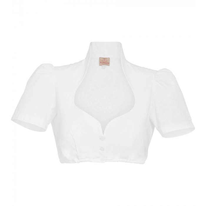 Bluse mit Stehkragen in Weiss