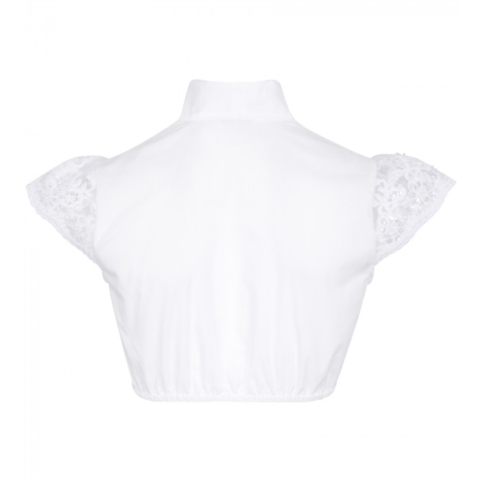 Bluse mit Ärmel aus Spitze in Weiss