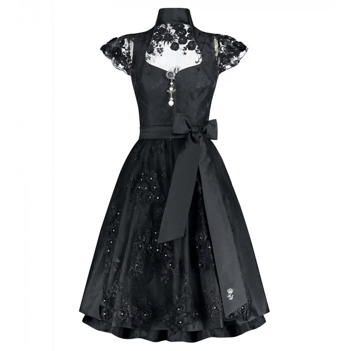 Spitzendirndl in Schwarz