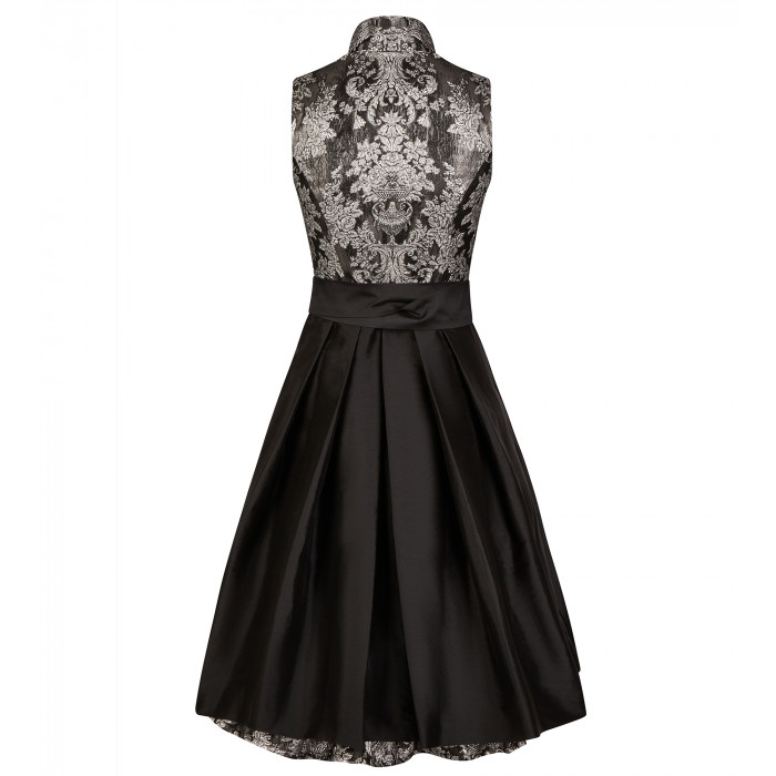 Brokat-Dirndl in Schwarz-Silber