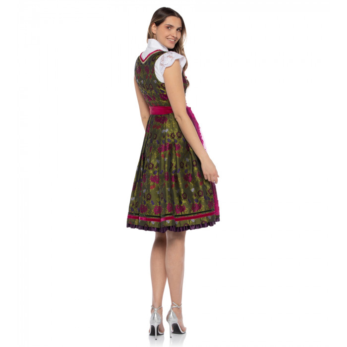 Grünes Dirndl mit zartem Blütendruck