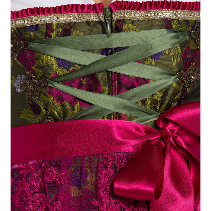 Grünes Dirndl mit zartem Blütendruck