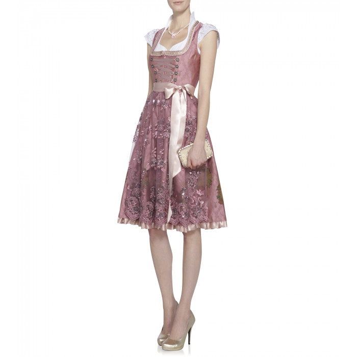 Dirndl in Rosa/Pink mit Spitzenschürze