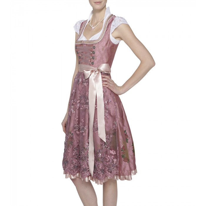 Dirndl in Rosa/Pink mit Spitzenschürze