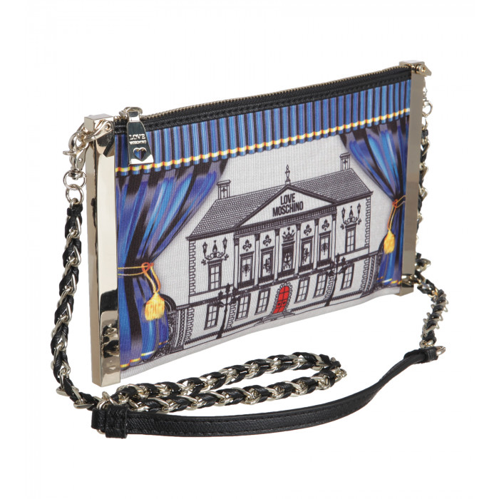 Bedruckte Handtasche mit Gliederkette