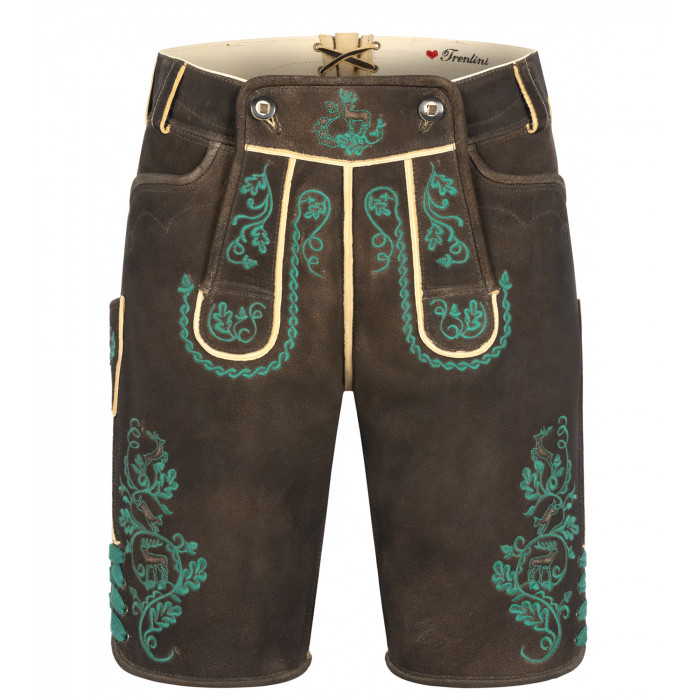 Lederhose Stefan in Dunkelbraun