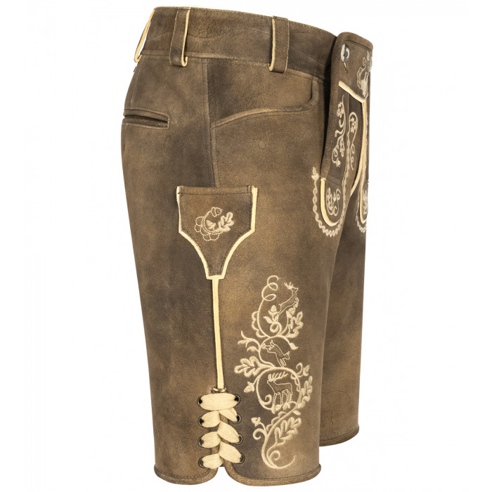 Lederhose Stefan in Braun-Beige