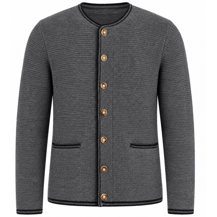 Krüger Herren Strickjacke Grau – Vorderansicht Freisteller