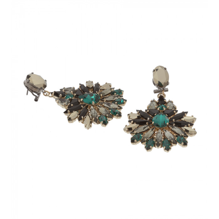 Florale Schmuckstein-Ohrringe