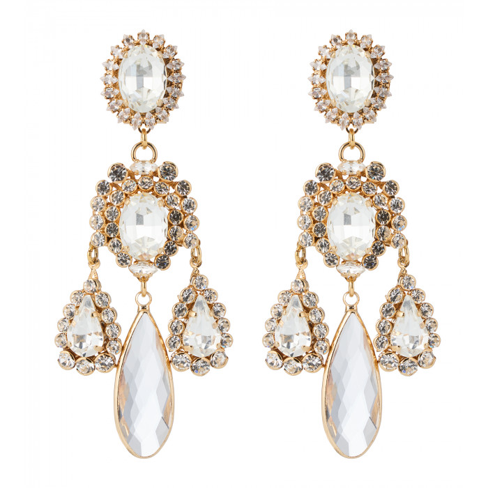 Goldene Chandelier-Ohrringe