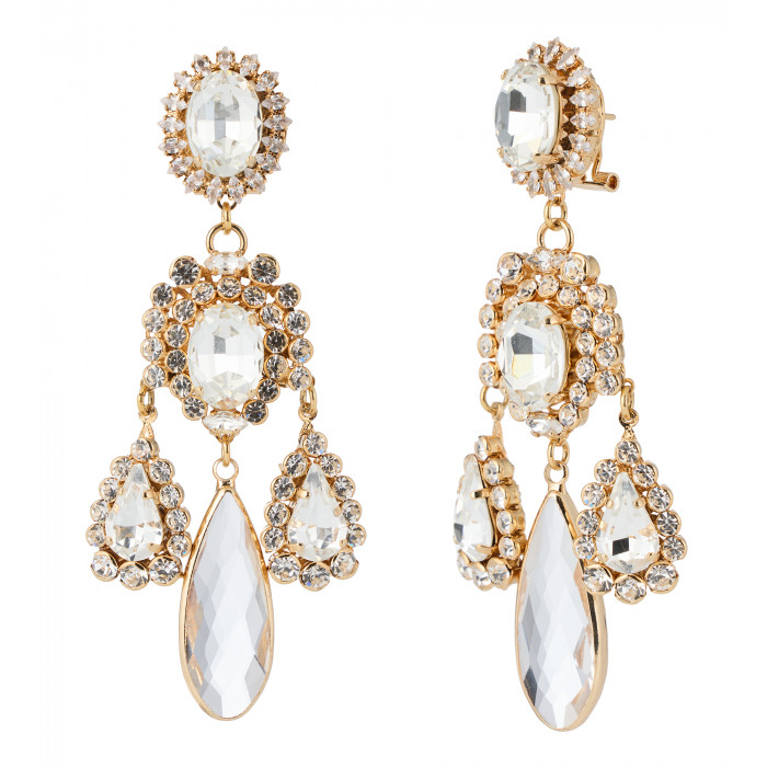 Goldene Chandelier-Ohrringe