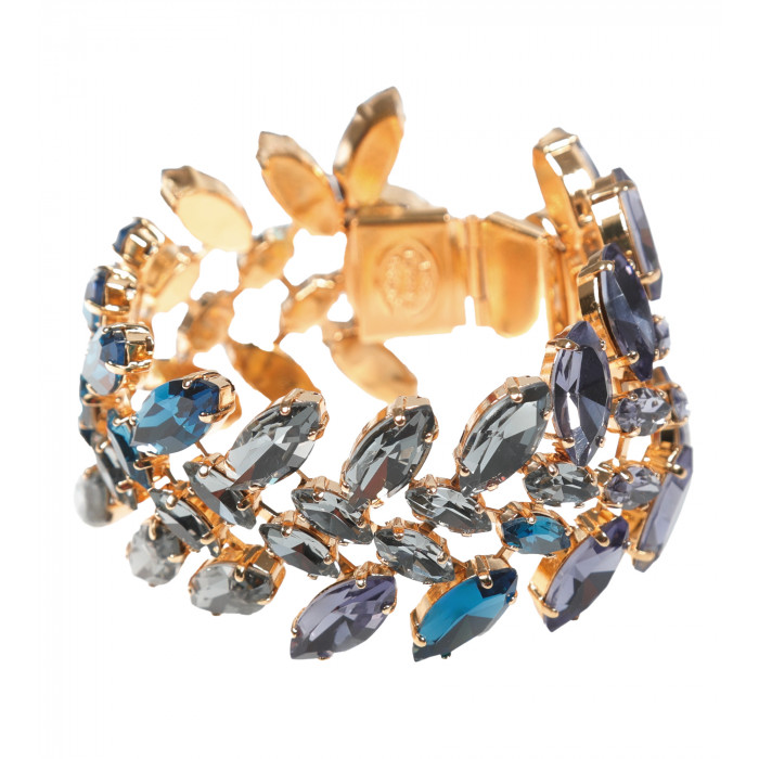 Philippe Ferrandis Armband Blau-Lila– Kristall-Armreif – Frontansicht